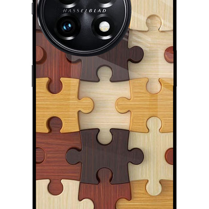 Wooden Puzzle OnePlus 11 5G Glass Case