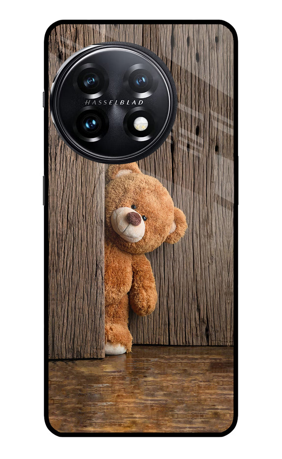 Teddy Wooden OnePlus 11 5G Back Cover, Glass case