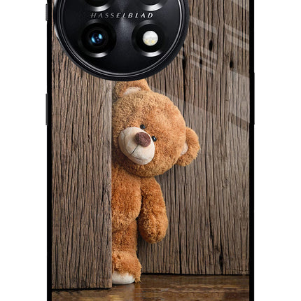 Teddy Wooden OnePlus 11 5G Glass Case