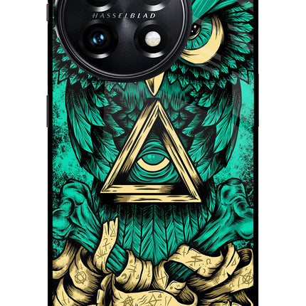 Green Owl OnePlus 11 5G Glass Case