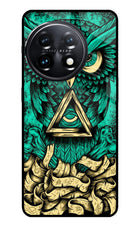 Green Owl OnePlus 11 5G Glass Case
