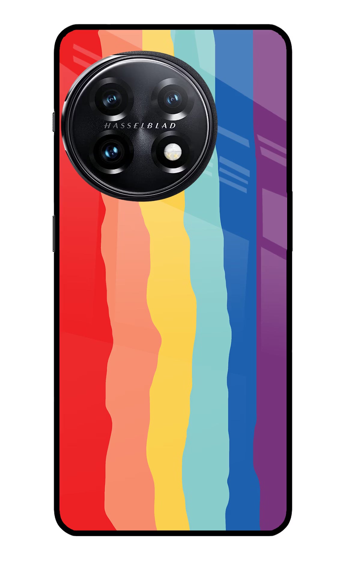 Rainbow OnePlus 11 5G Glass Case Back Cover by Casekaro