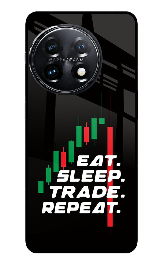 Eat Sleep Trade Repeat OnePlus 11 5G Glass Case