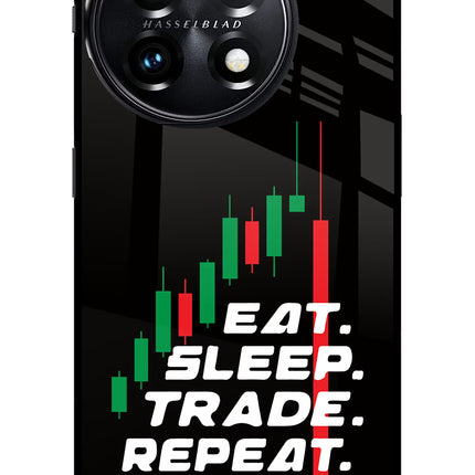 Eat Sleep Trade Repeat OnePlus 11 5G Glass Case