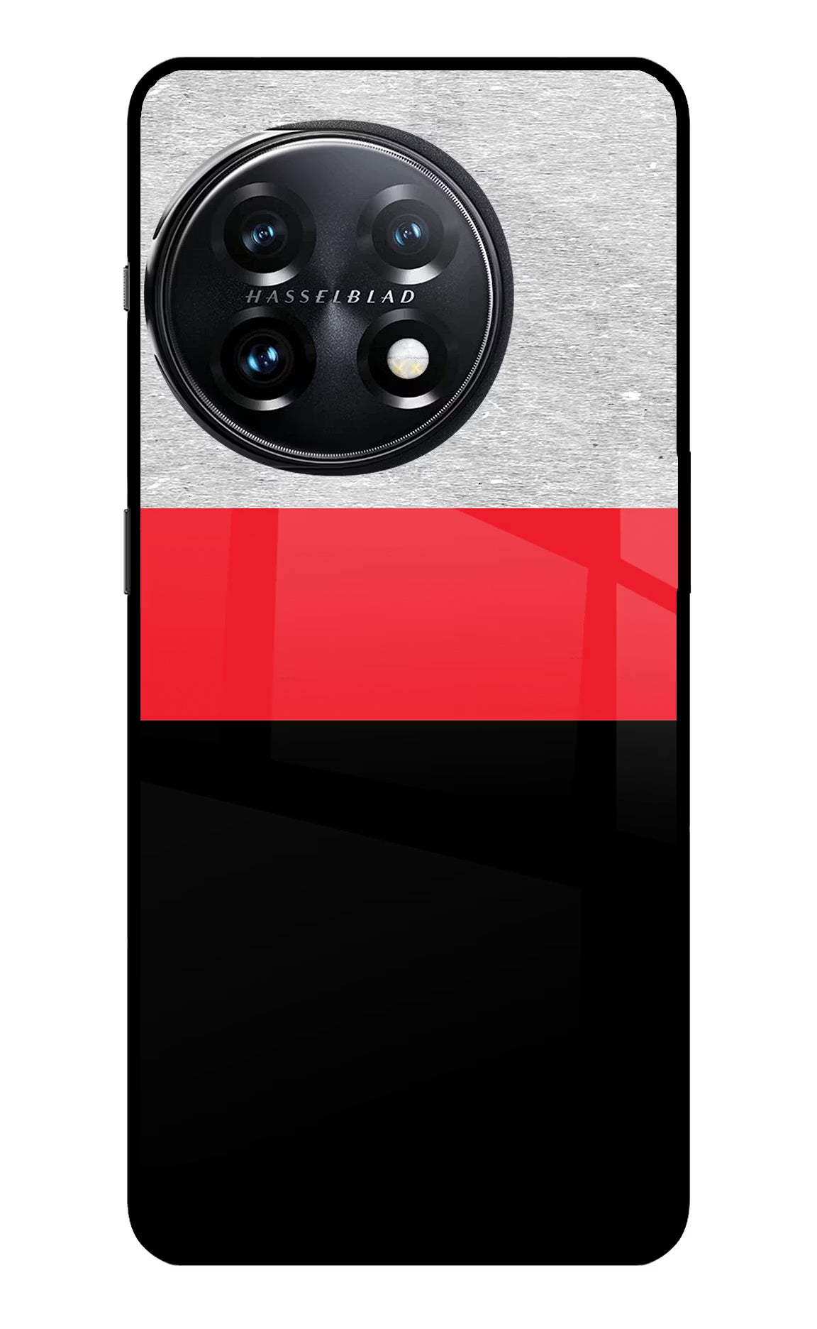 Tri Color Pattern OnePlus 11 5G Glass Case Back Cover by Casekaro