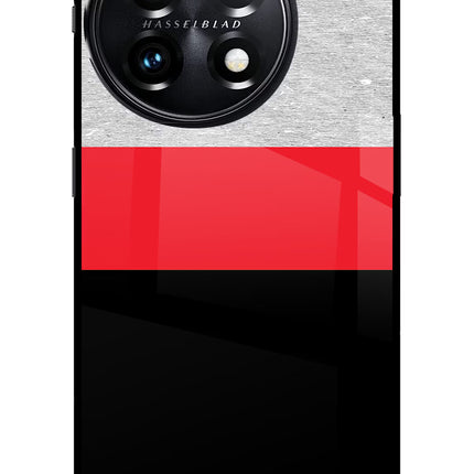 Tri Color Pattern OnePlus 11 5G Glass Case