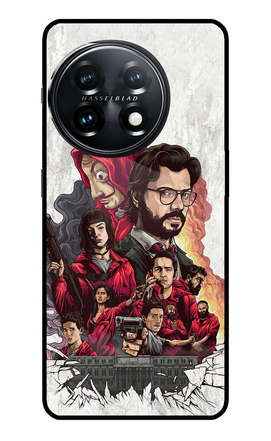 Money Heist Artwork OnePlus 11 5G Glass Case