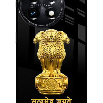 Satyamev Jayate Golden OnePlus 11 5G Glass Case
