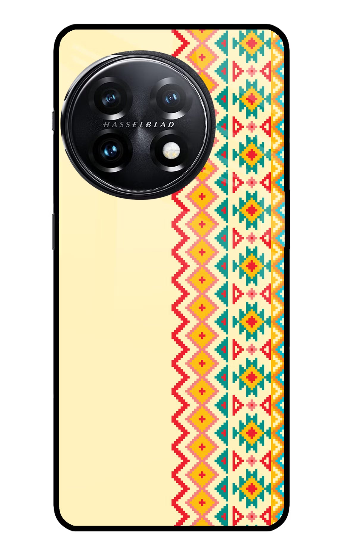 Ethnic Seamless OnePlus 11 5G Glass Case Back Cover by Casekaro