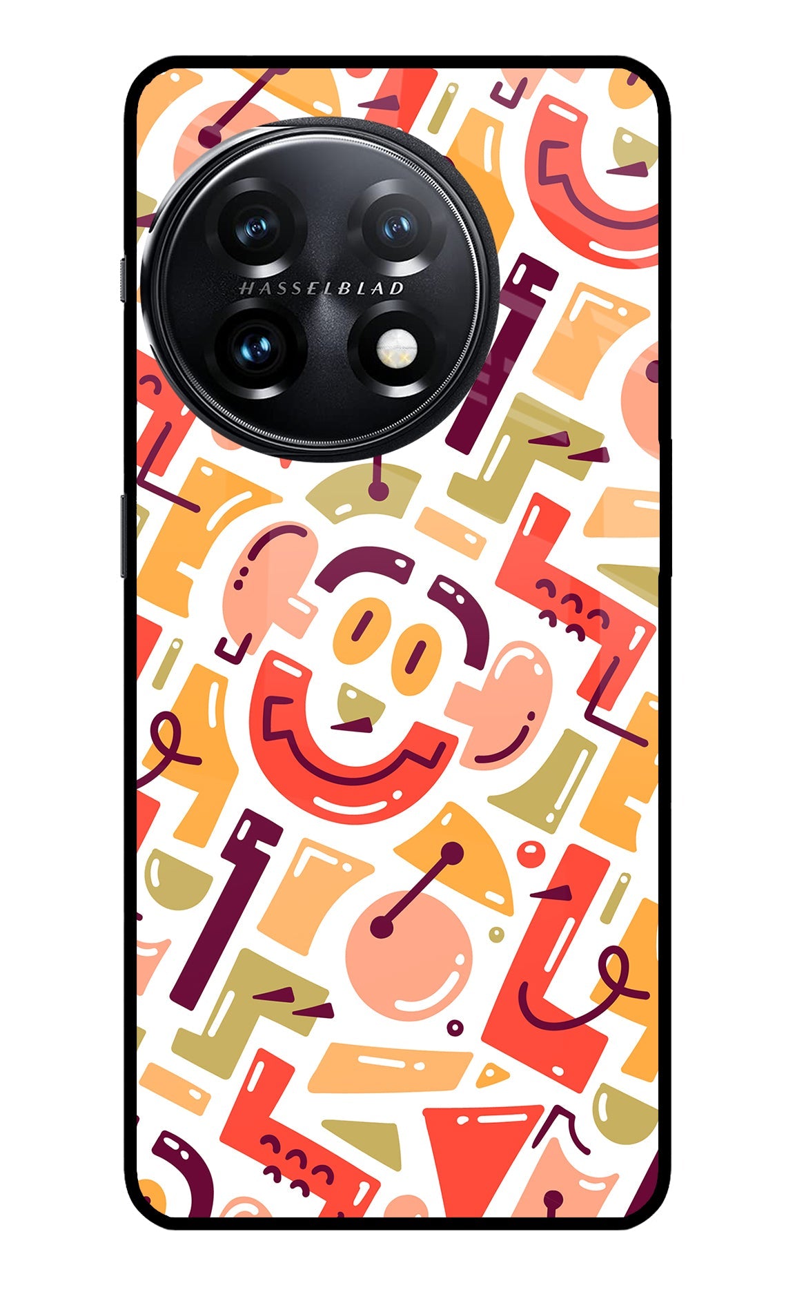 Doodle Pattern OnePlus 11 5G Glass Case