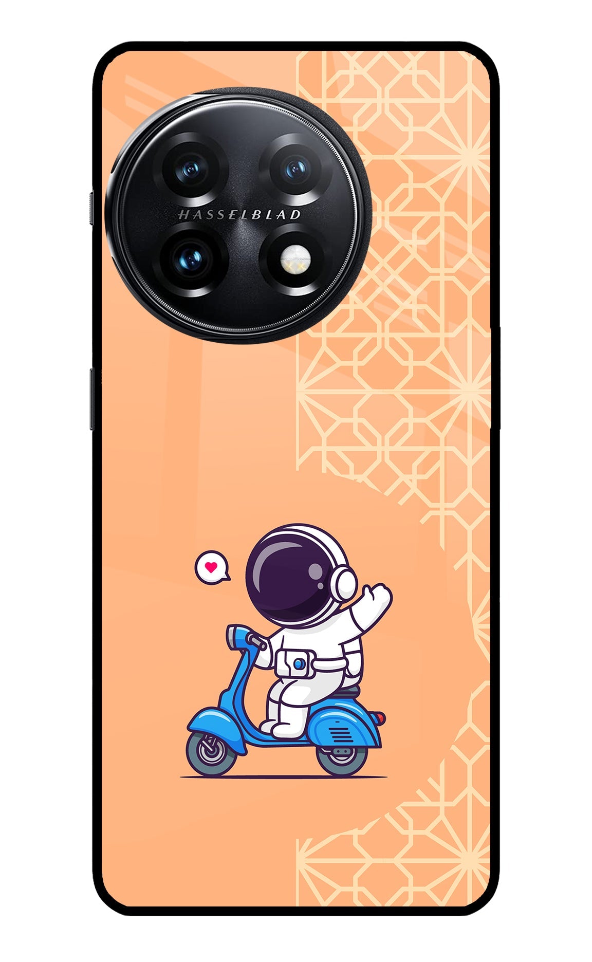 Cute Astronaut Riding OnePlus 11 5G Glass Case