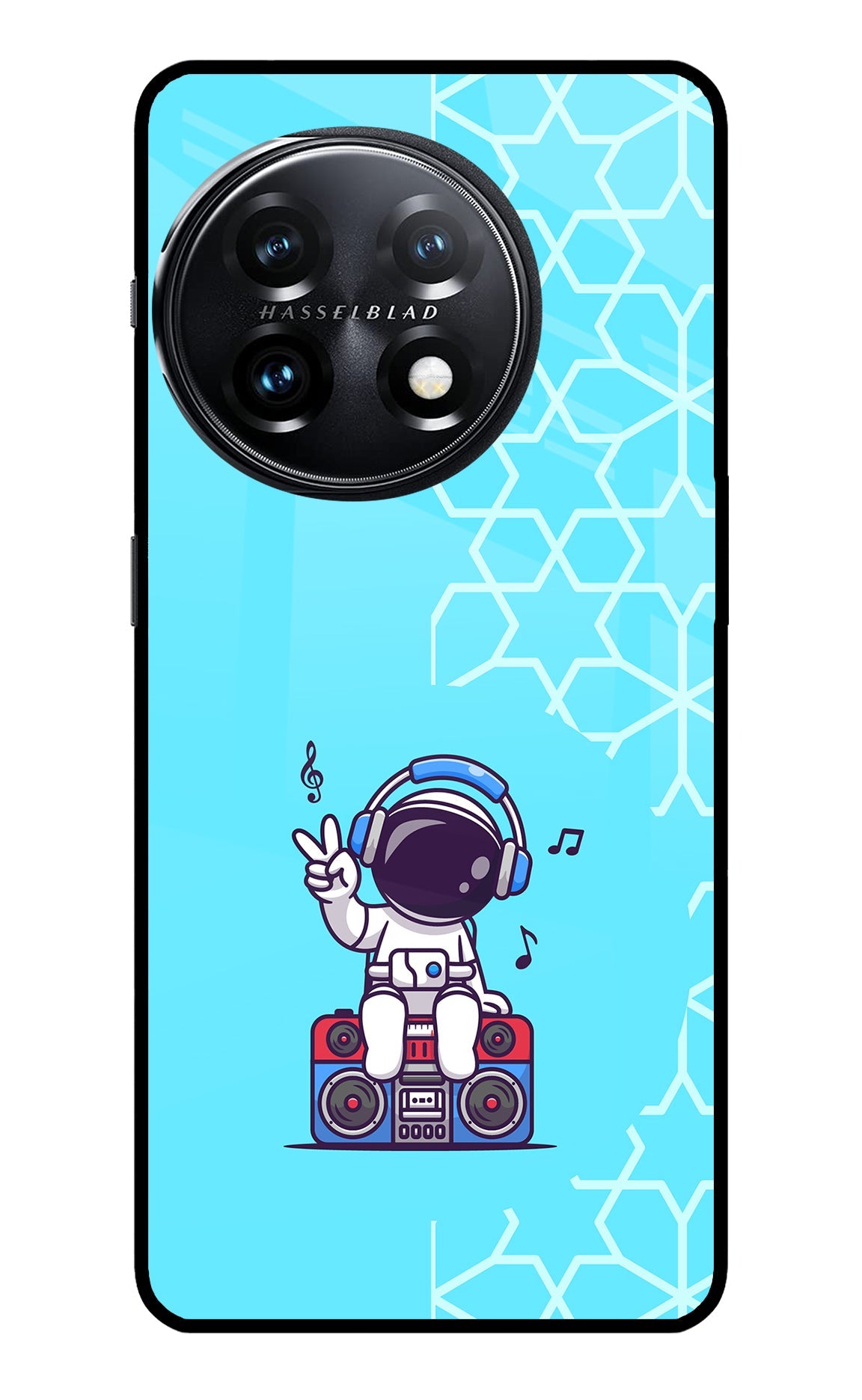 Cute Astronaut Chilling OnePlus 11 5G Glass Case