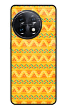 Tribal Pattern OnePlus 11 5G Glass Case Back Cover by Casekaro