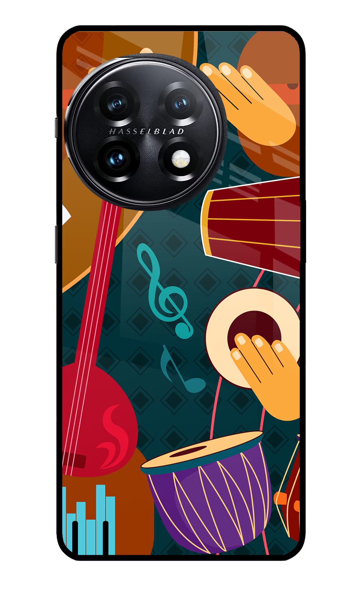 Music Instrument OnePlus 11 5G Glass Case Back Cover by Casekaro