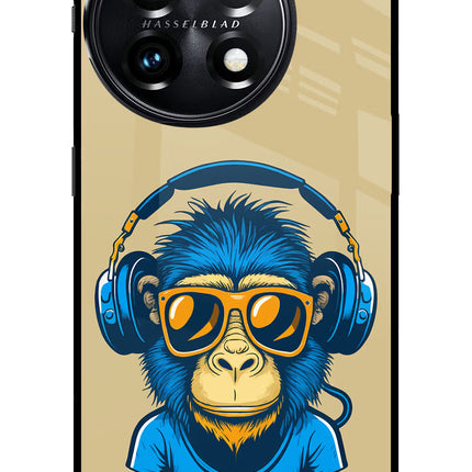 Monkey Headphone OnePlus 11 5G Glass Case