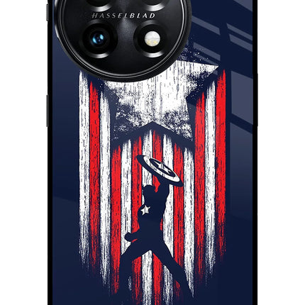 Captain America Marvel Art OnePlus 11 5G Glass Case