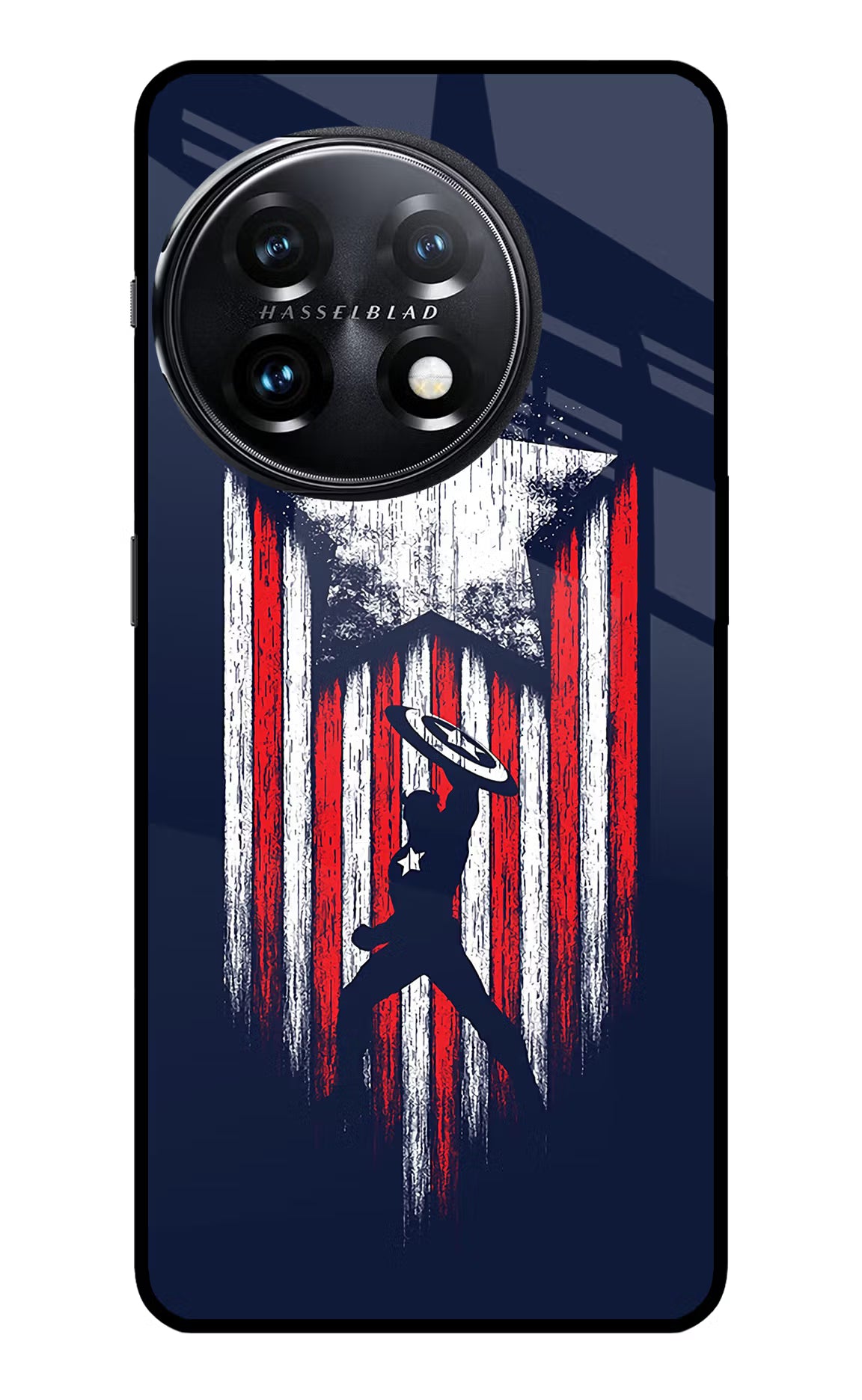 Captain America Marvel Art OnePlus 11 5G Glass Case Back Cover by Casekaro