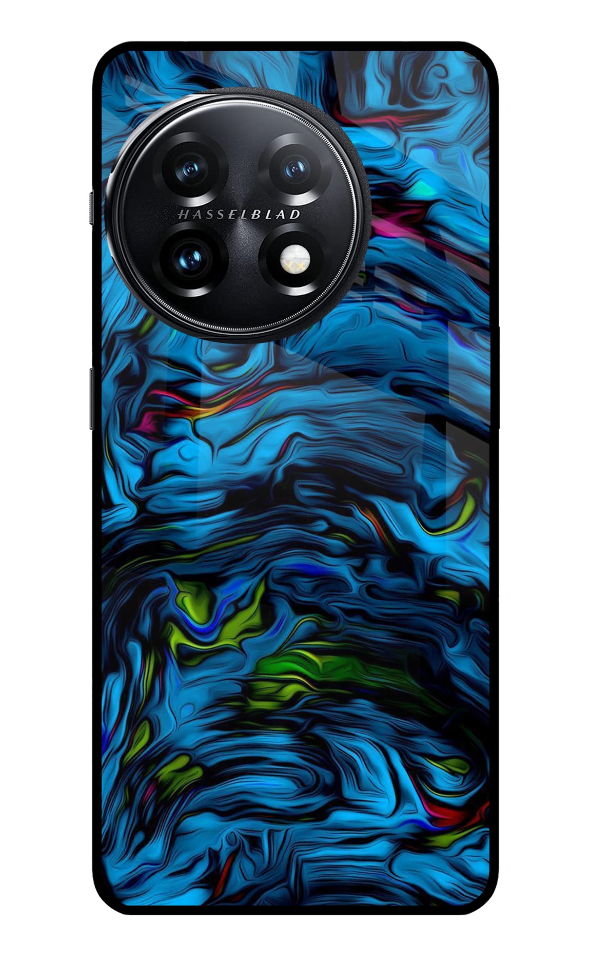 Dark Blue Abstract OnePlus 11 5G Glass Case