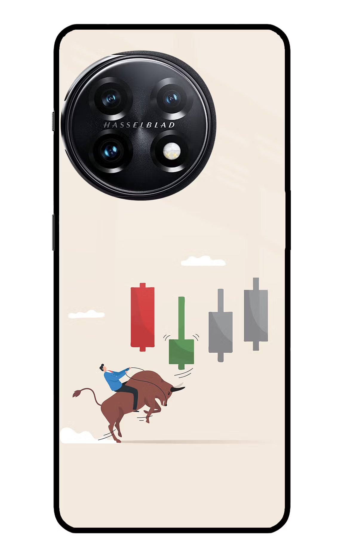 Bull Trading Momentum OnePlus 11 5G Glass Case Back Cover by Casekaro