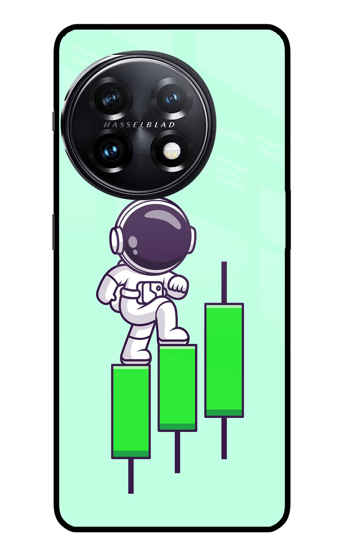 Astronaut Trader OnePlus 11 5G Glass Case Back Cover by Casekaro