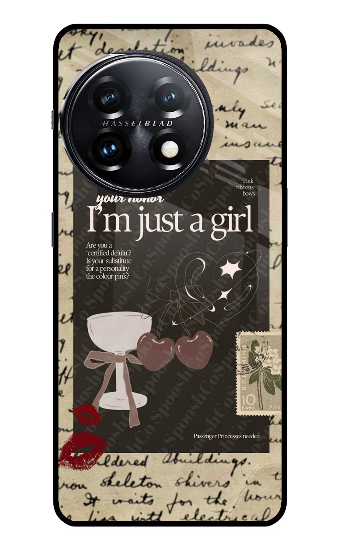 I am just a girl OnePlus 11 5G Glass Case Back Cover by Casekaro