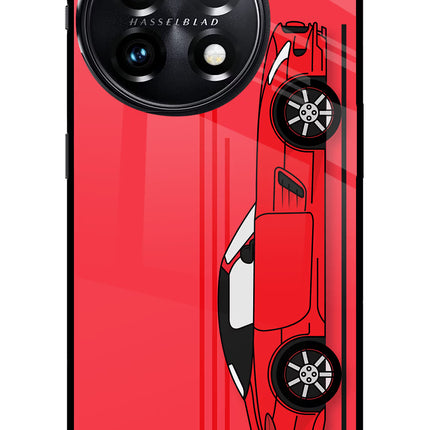Red Velocity OnePlus 11 5G Glass Case