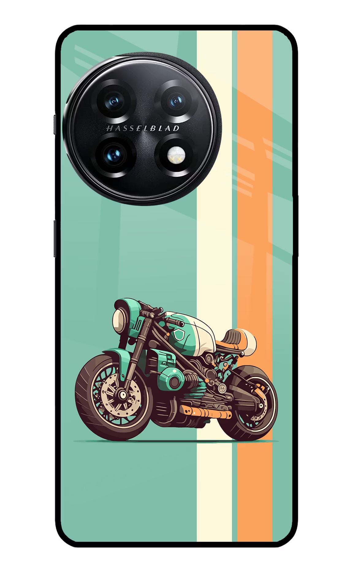 Striped Moto Drift OnePlus 11 5G Glass Case Back Cover by Casekaro