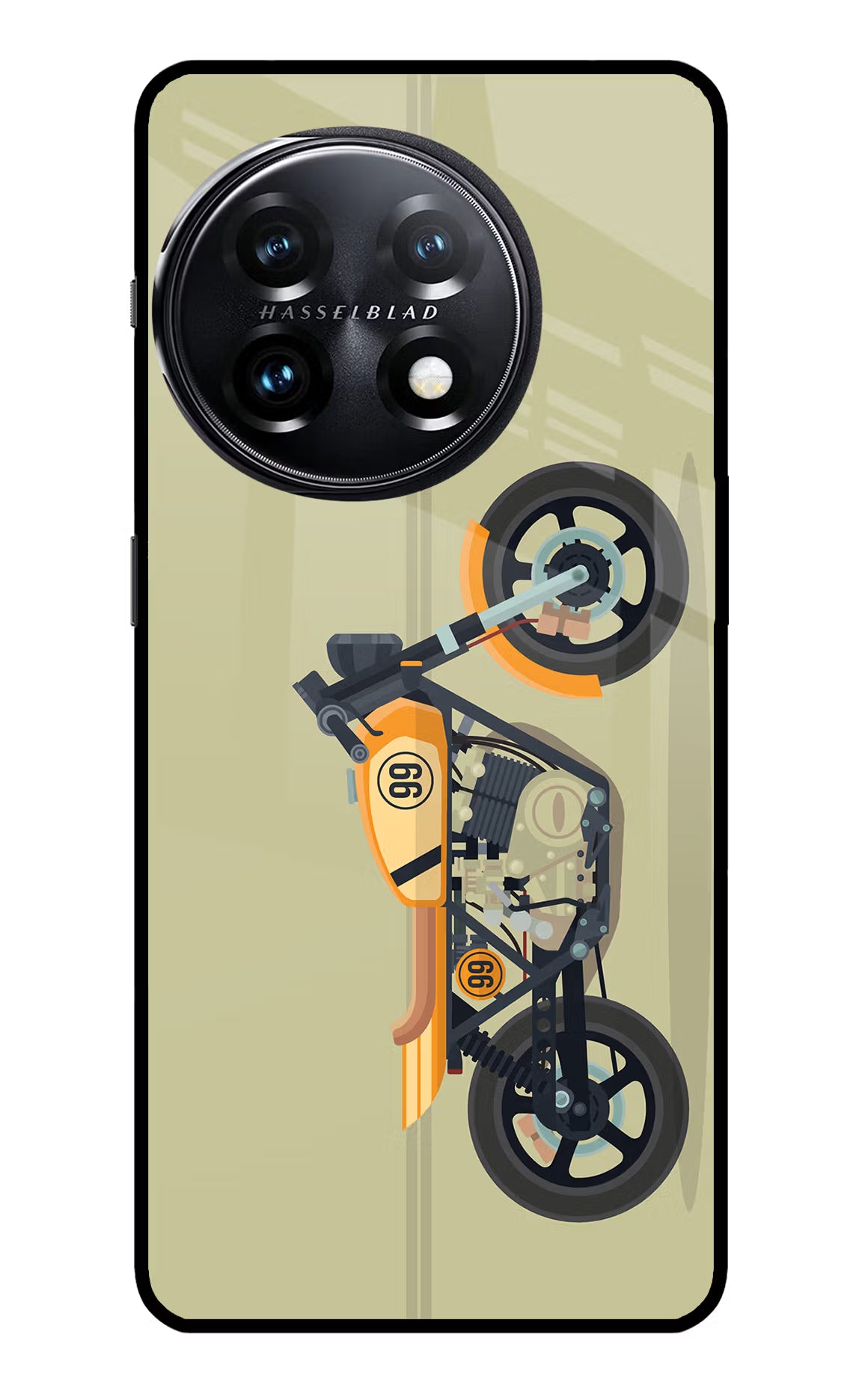 Vertical Speedster OnePlus 11 5G Glass Case Back Cover by Casekaro