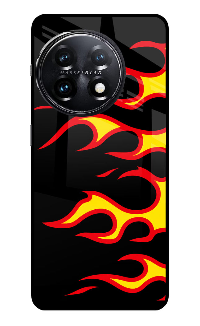 Side Sweep Flames OnePlus 11 5G Glass Case
