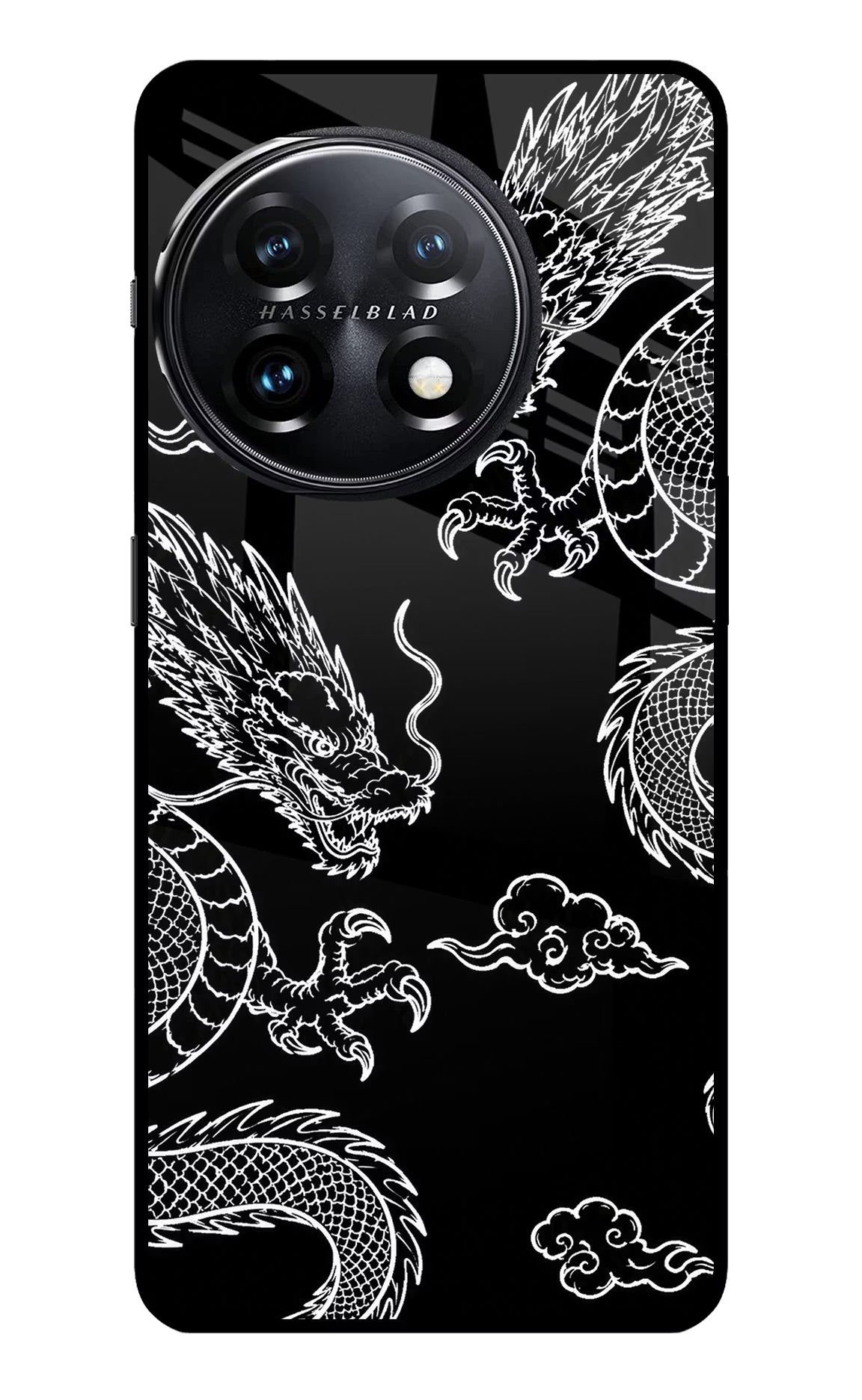 Twin Dragons OnePlus 11 5G Glass Case Back Cover by Casekaro