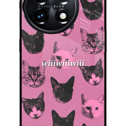 Pink Cats OnePlus 11 5G Glass Case
