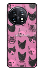 Pink Cats OnePlus 11 5G Glass Case