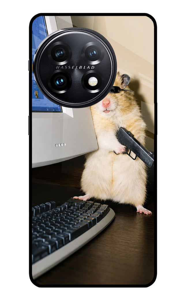 Hacker Hamster OnePlus 11 5G Glass Case