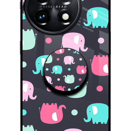 Baby Elephants OnePlus 11 5G Glass Case