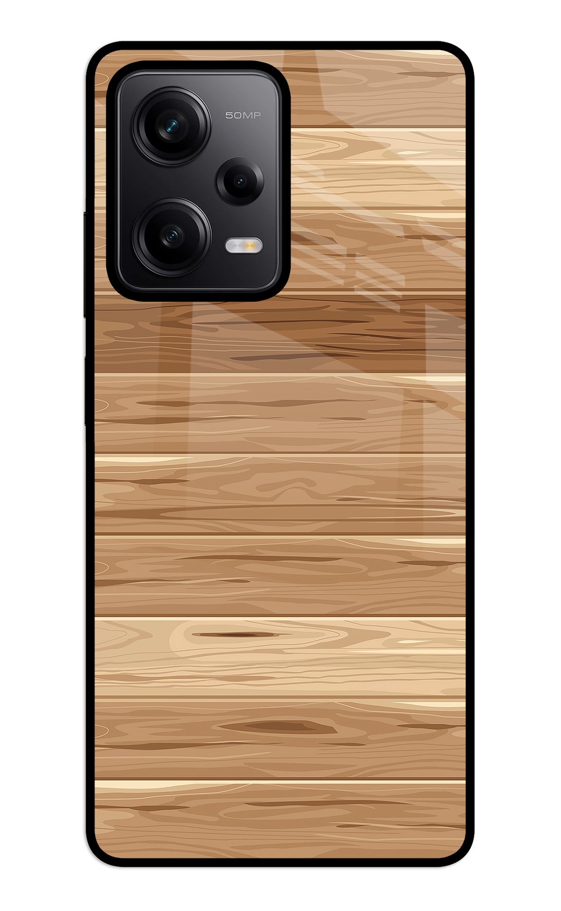 Wooden Vector Redmi Note 12 5G Glass Case