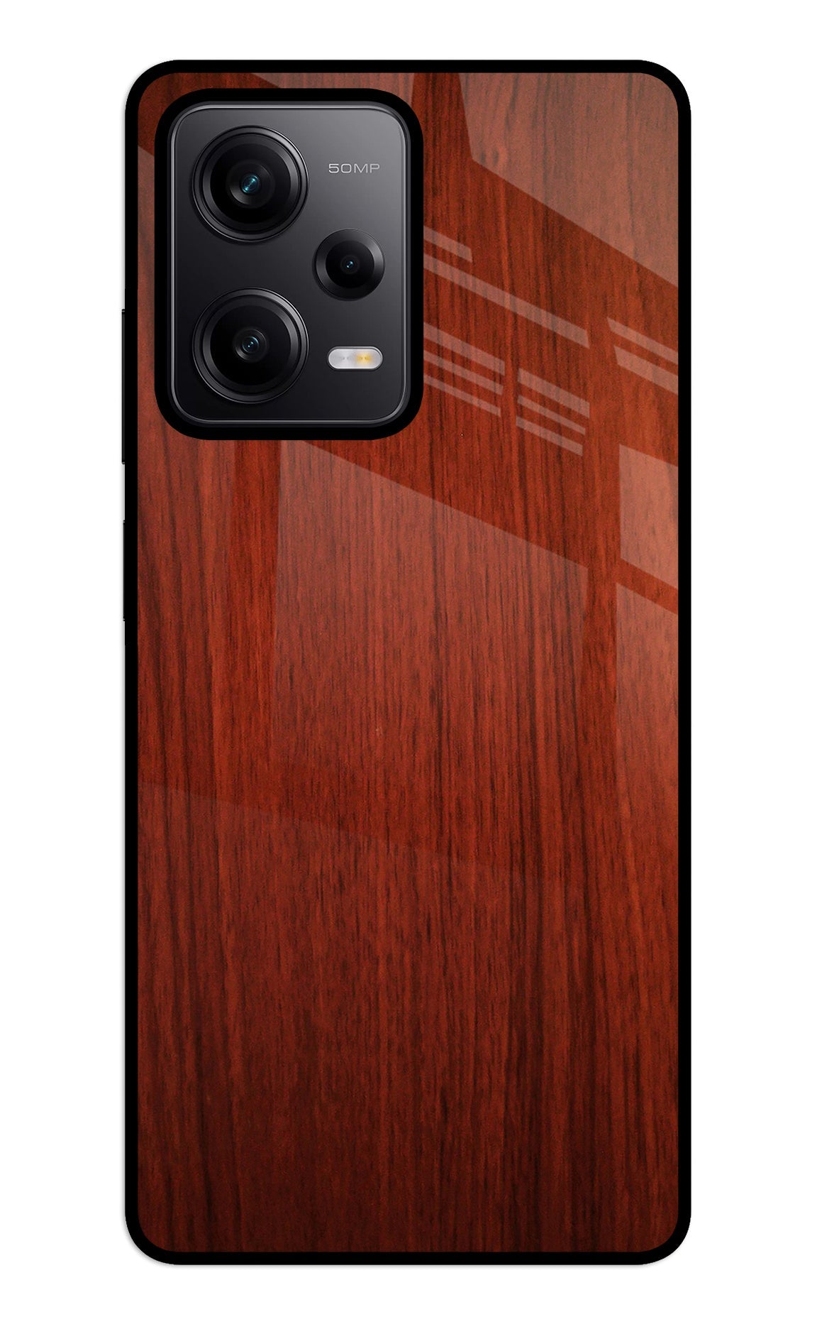 Wooden Plain Pattern Redmi Note 12 5G Glass Case