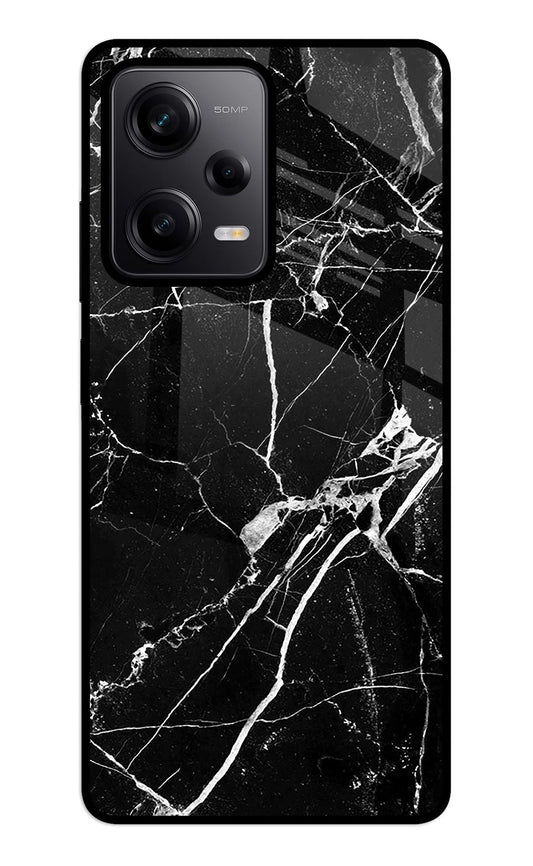 Black Marble Pattern Redmi Note 12 5G Glass Case