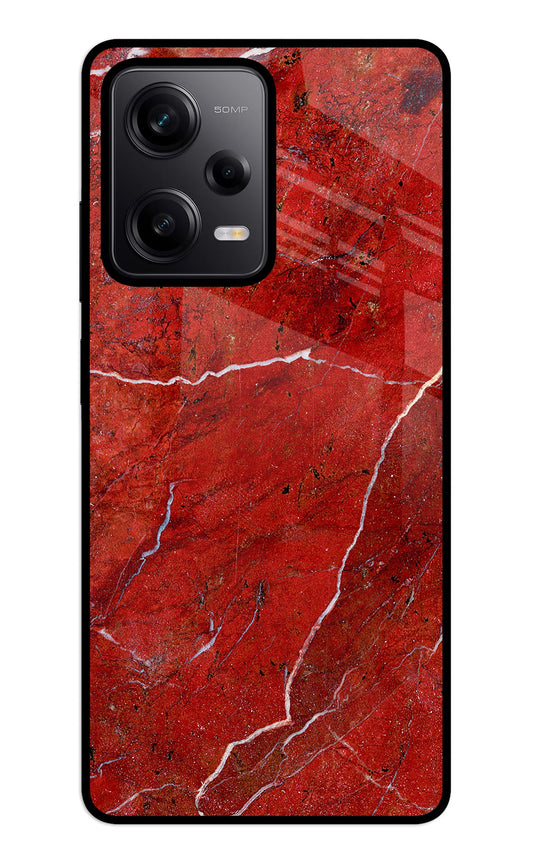 Red Marble Design Redmi Note 12 5G Glass Case