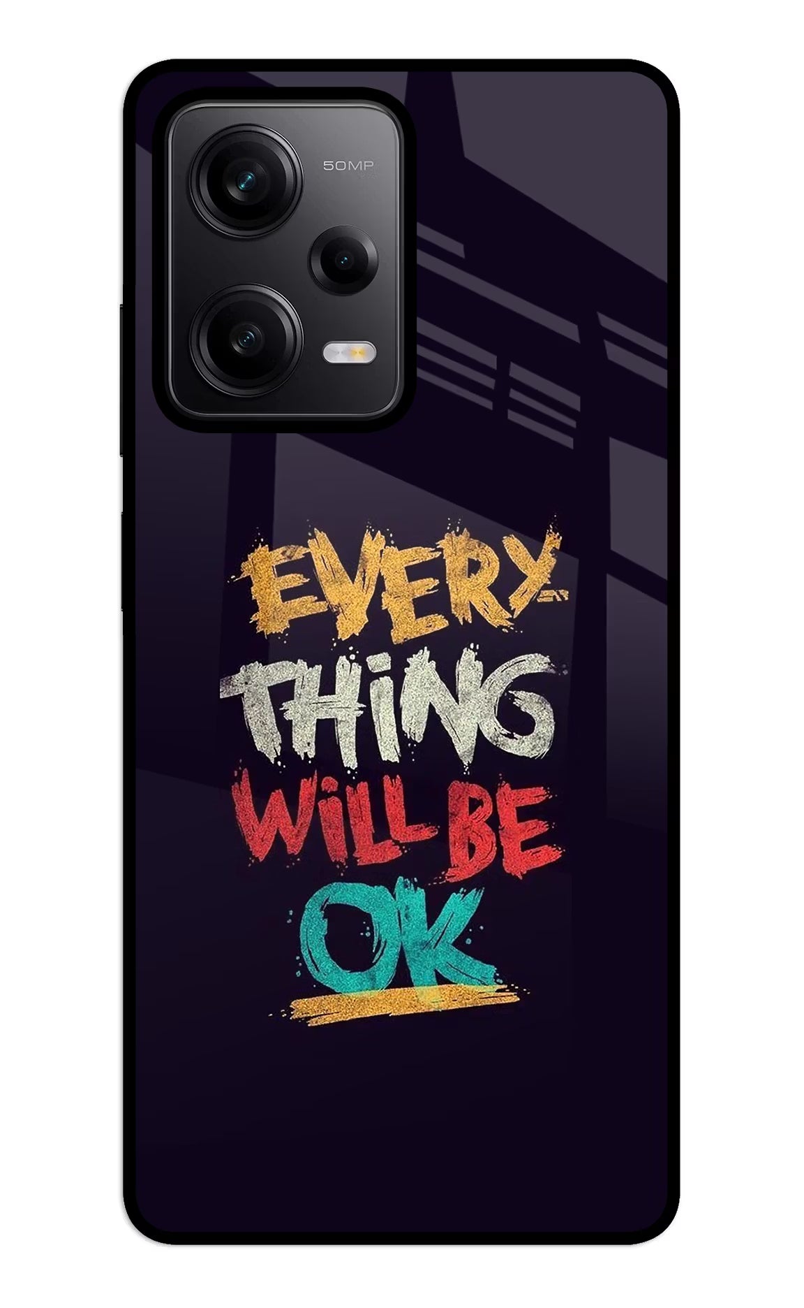 Everything Will Be Ok Redmi Note 12 5G Glass Case Back Cover by Casekaro