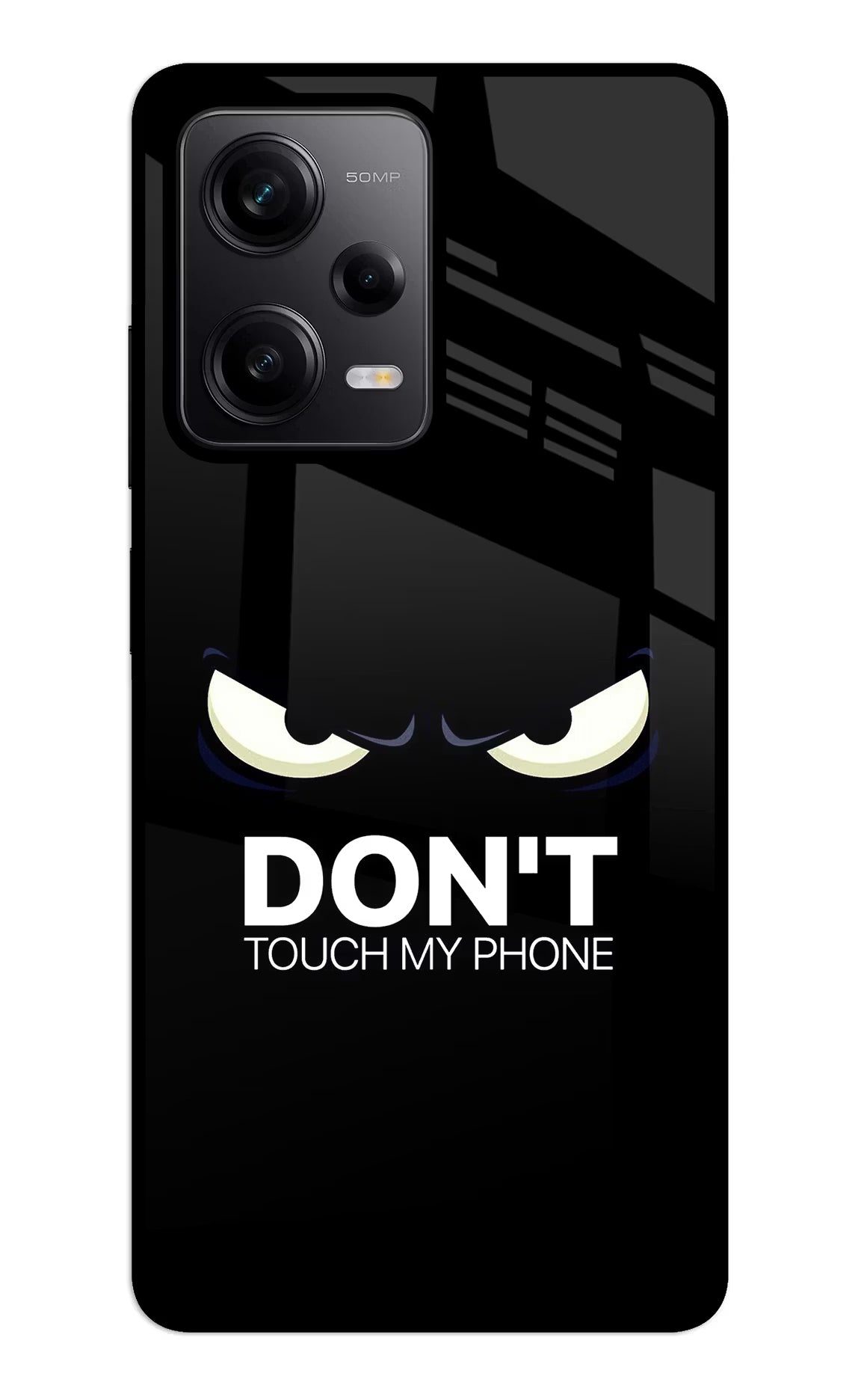 Don'T Touch My Phone Redmi Note 12 5G Glass Case Back Cover by Casekaro