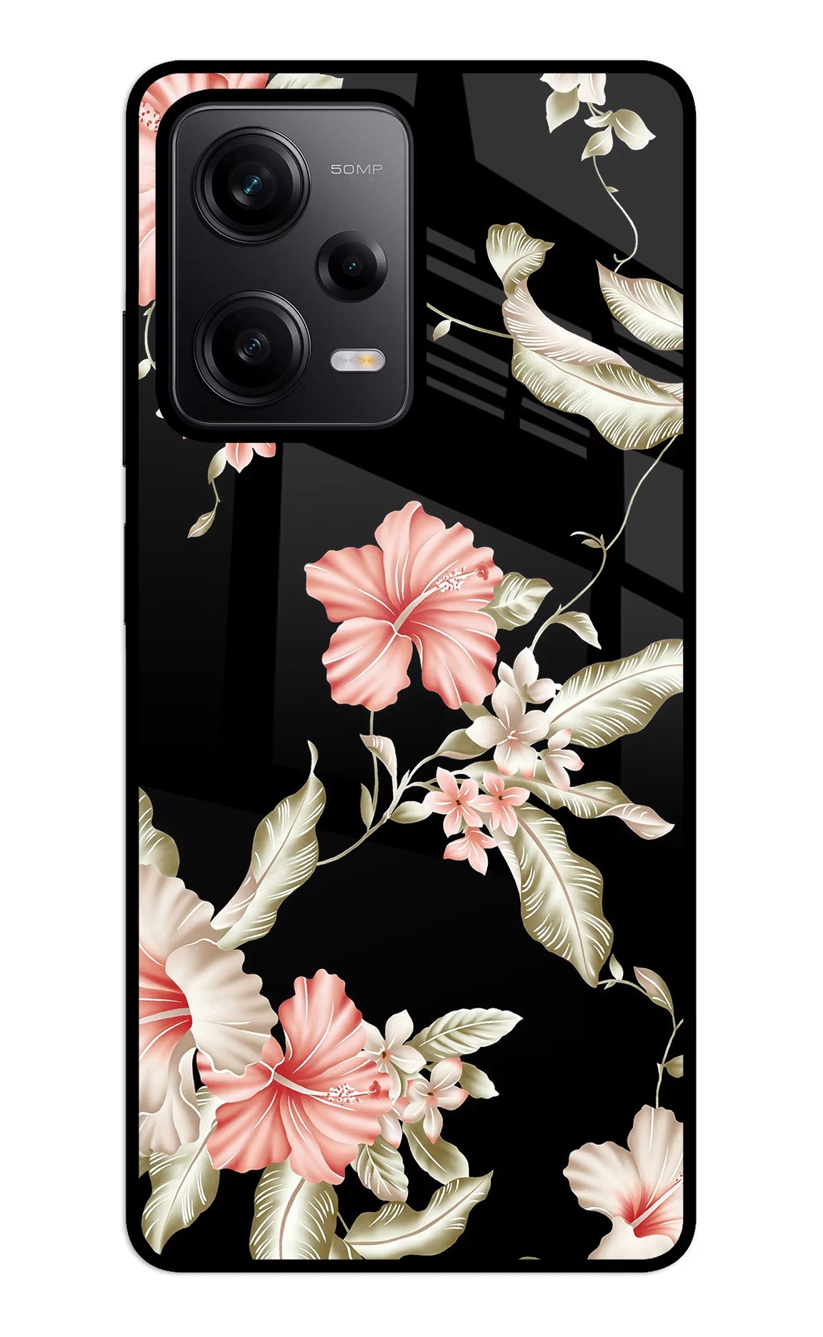 Flowers Redmi Note 12 5G Glass Case Back Cover by Casekaro