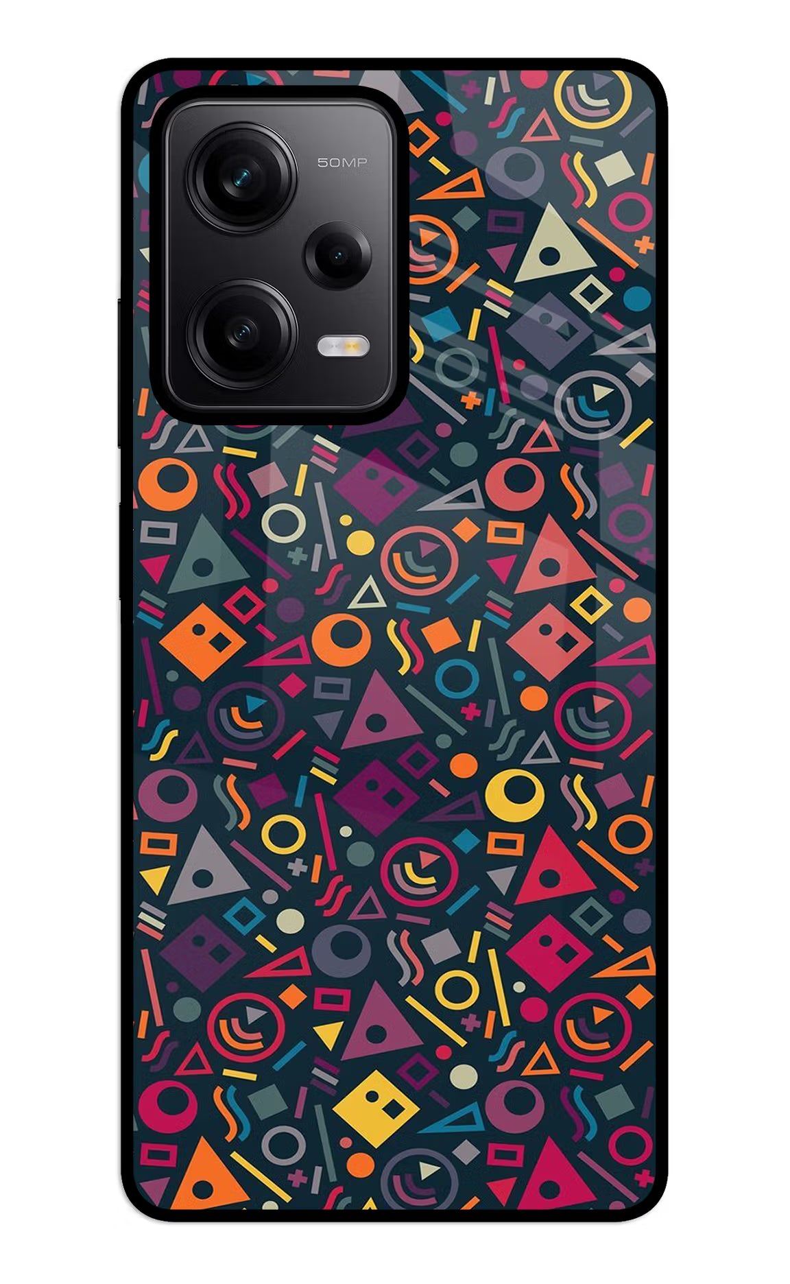 Geometric Abstract Redmi Note 12 5G Glass Case Back Cover by Casekaro