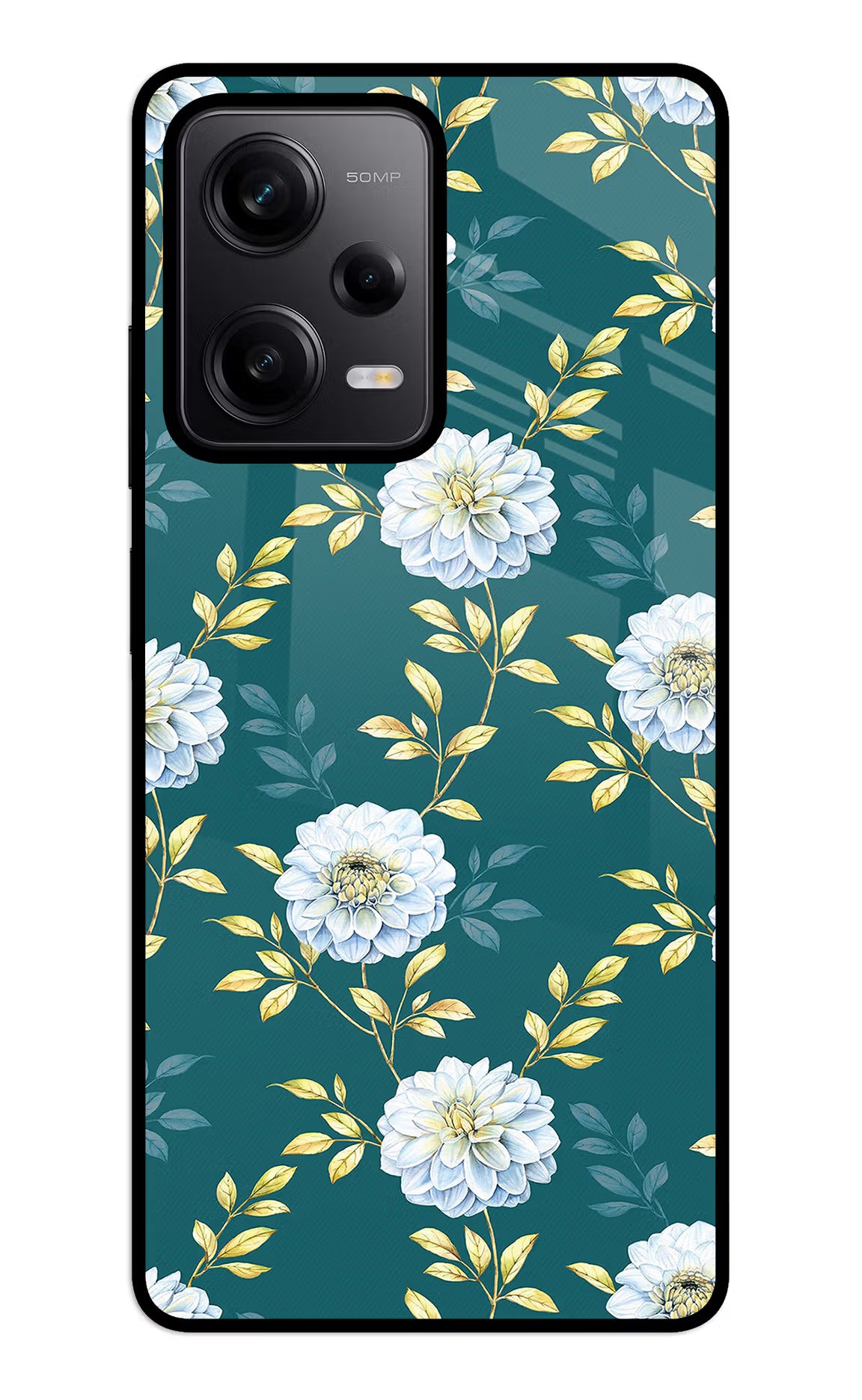 Flowers Redmi Note 12 5G Glass Case Back Cover by Casekaro