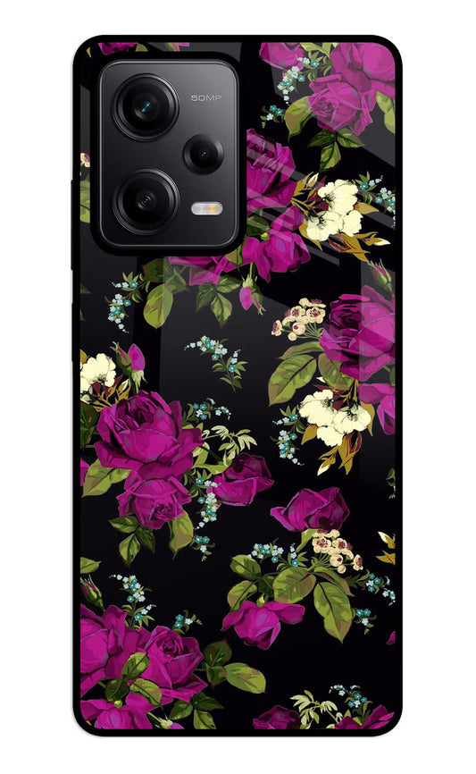 Flowers Redmi Note 12 5G Glass Case