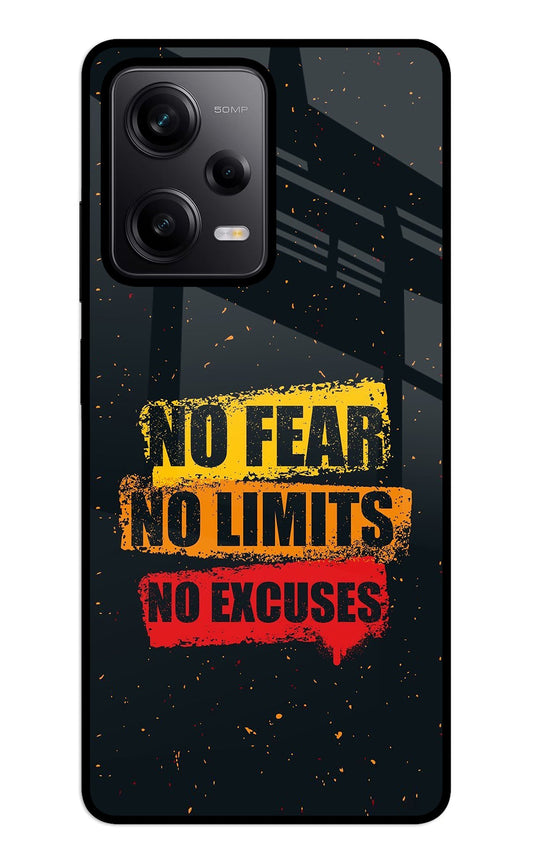 No Fear No Limits No Excuse Redmi Note 12 5G Glass Case