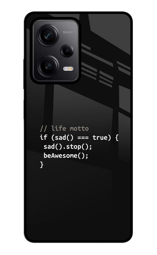 Life Motto Code Redmi Note 12 5G Glass Case