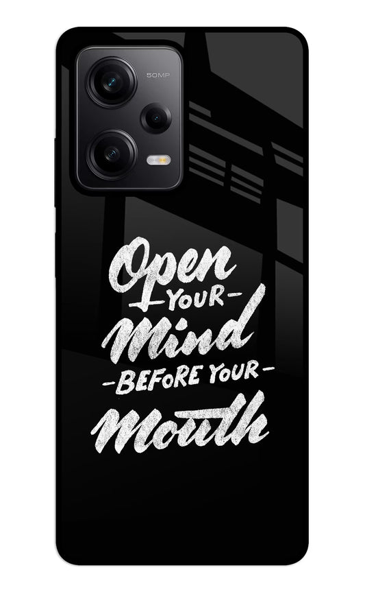 Open Your Mind Before Your Mouth Redmi Note 12 5G Glass Case