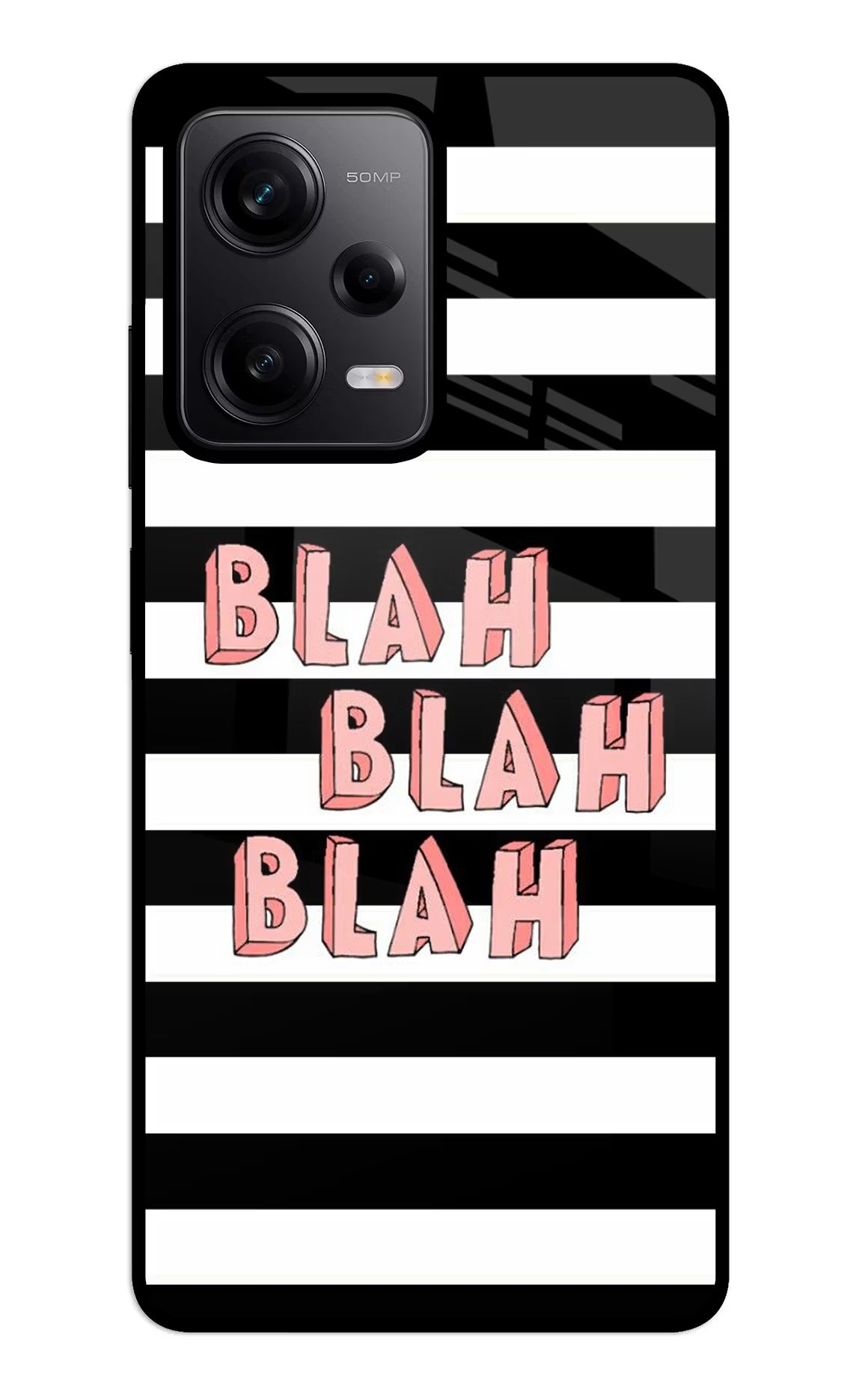 Blah Blah Blah Redmi Note 12 5G Glass Case Back Cover by Casekaro