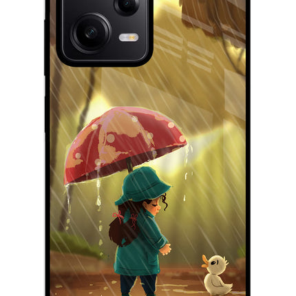 Rainy Day Redmi Note 12 5G Glass Case Back Cover by Casekaro