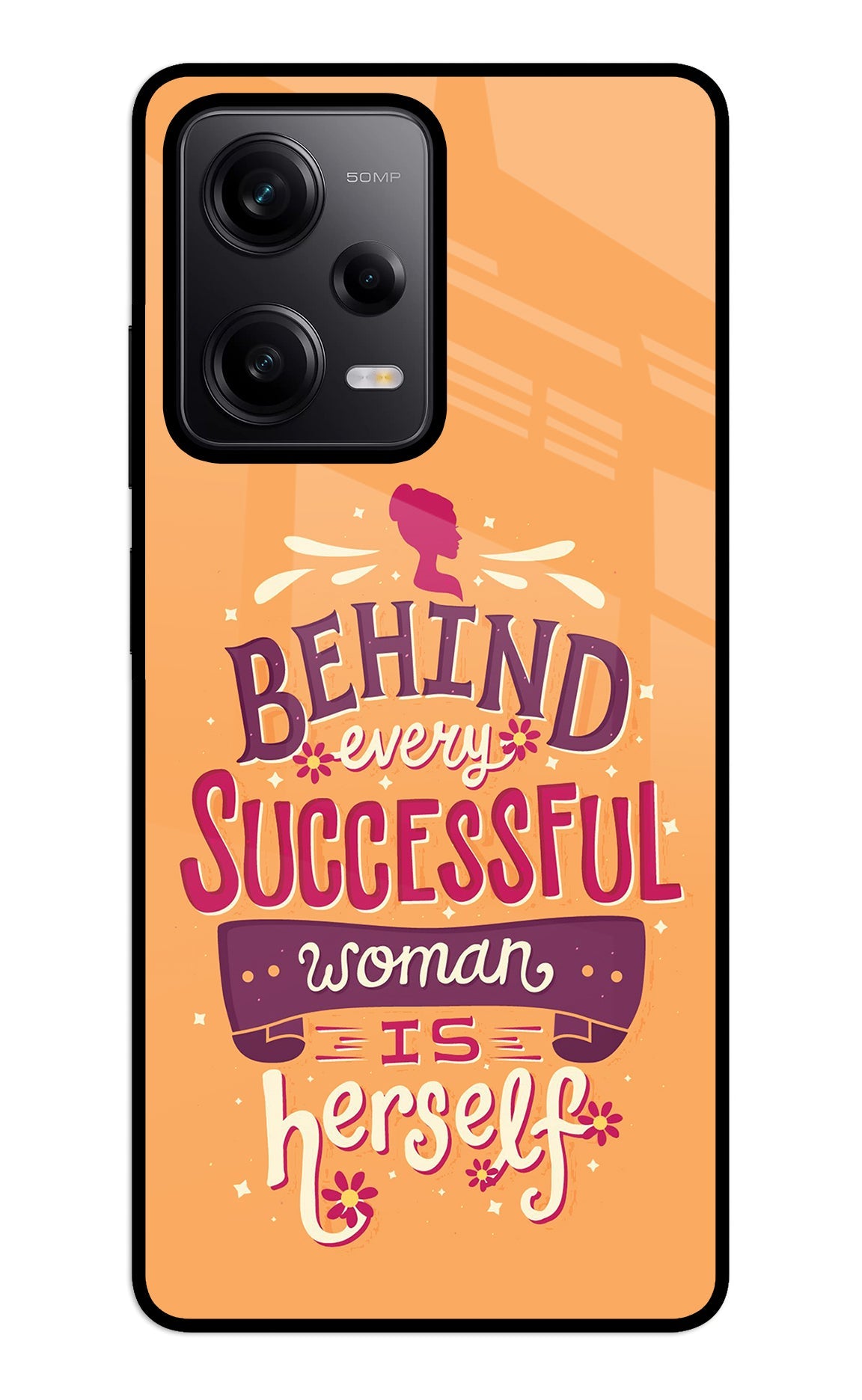 Behind Every Successful Woman There Is Herself Redmi Note 12 5G Glass Case